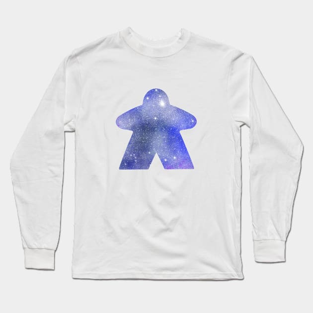 Blue Space Star Meeple | Board Game Fan Long Sleeve T-Shirt by gloobella